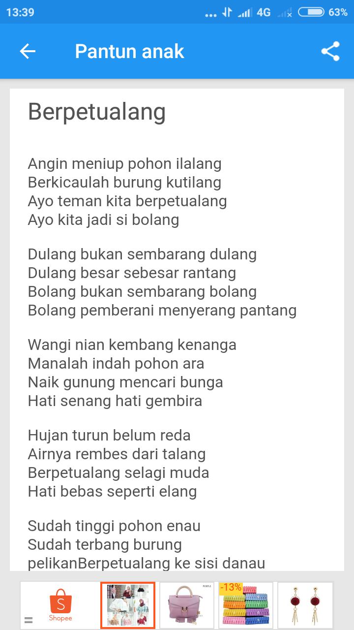 Pantun Anak Anak Lucu Dan Mendidik For Android APK Download