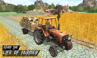 Village Farmer Tractor Sim Affiche