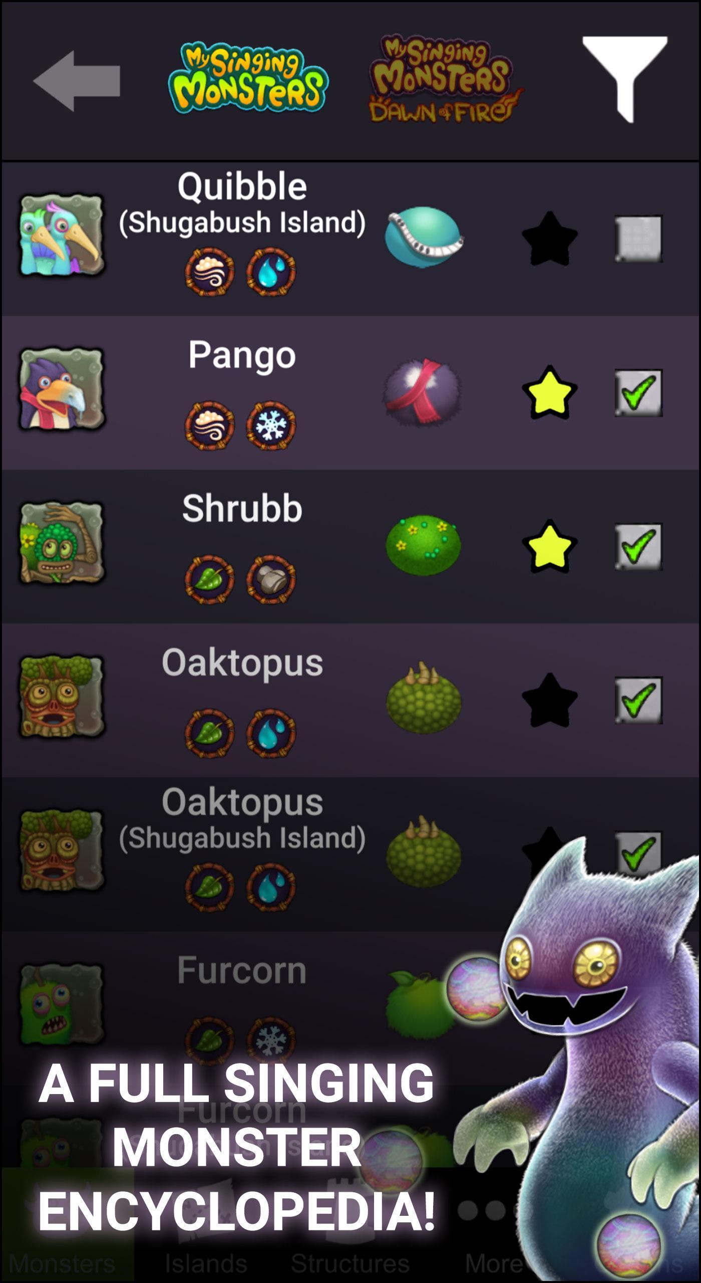 Singing Monsters Chart