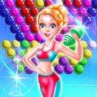 Bulle fille fitness icône