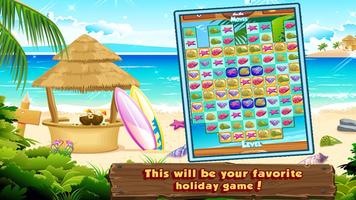 Free Match 3 Game Beach Rush Free Match Three Game ảnh chụp màn hình 2