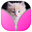 ”Cute Kitty Zipper Lock Screen