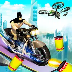 Superhero Moto Stunt Bike Attack Race