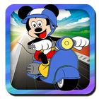 super mickey Motor Racing mouse bike ikona