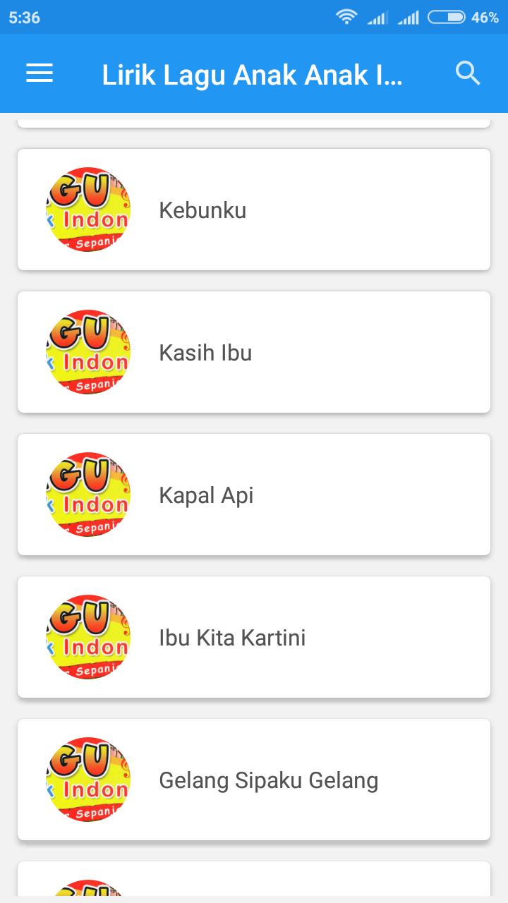 Lirik Lagu Anak Anak Indonesia For Android Apk Download