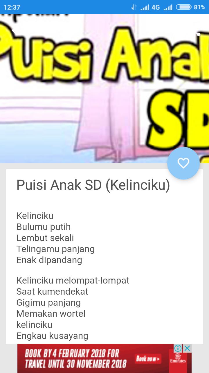 Free Gambar Kumpulan Puisi Anak SD Smp TK For Android Apk Download Terbaru oleh Cikimm