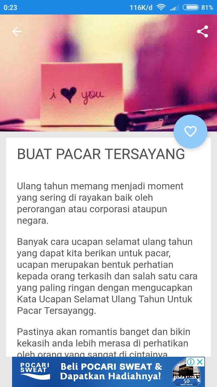 Ucapan Ulang Tahun Untuk Pacar For Android Apk Download