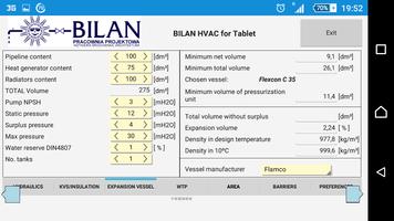 برنامه‌نما Bilan HVAC Simple for Tablet عکس از صفحه