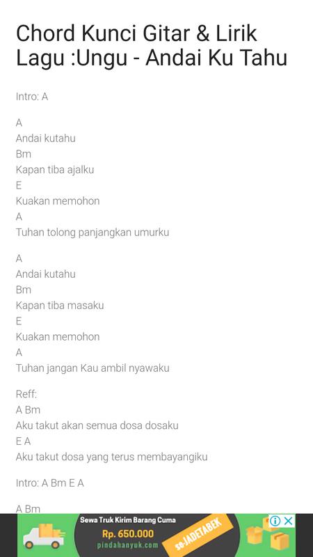 Chord Lagu Aku Takut