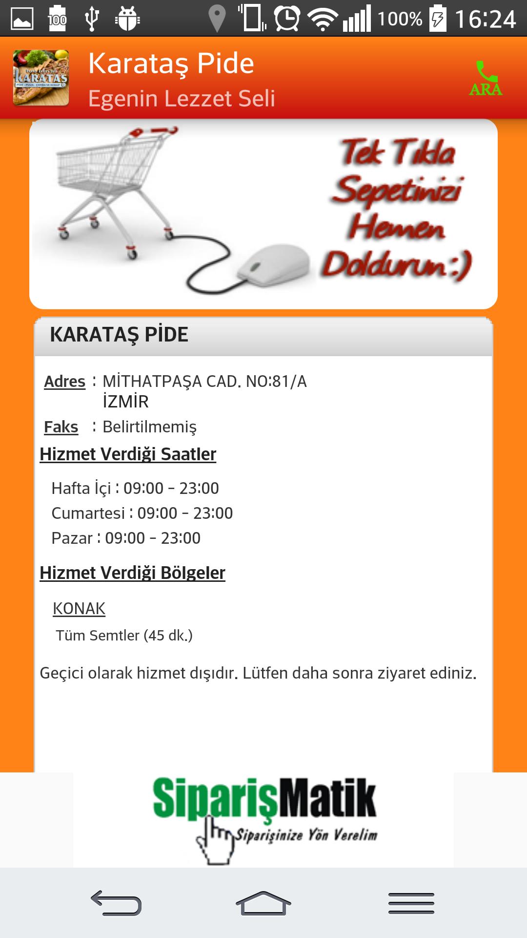 Karatas Pide Pizza Corba Konak Barbaros Mah Izmir Online Siparis
