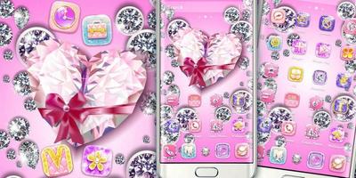 Bling Heart Diamonds Theme captura de pantalla 3