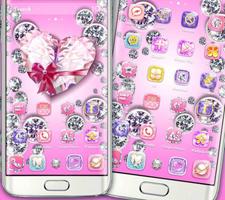 Bling Heart Diamonds Theme captura de pantalla 1