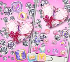 Bling Heart Diamonds Theme captura de pantalla 2