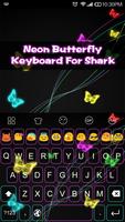 Poster Emoji Keyboard-Neon Butterfly