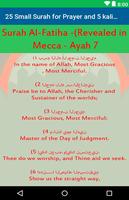 25 Small Surah for Prayer and 5 kalima in Islam capture d'écran 2