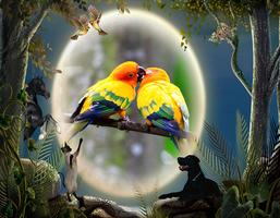 Best Love Bird Photo โปสเตอร์