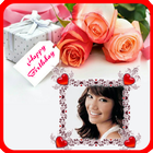 Birthday greeting photo frame ícone