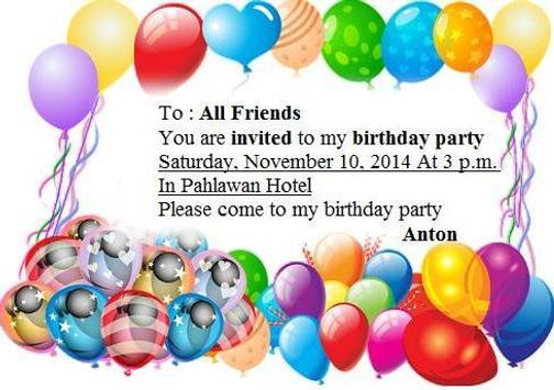 Birthday Invitation Example For Android Apk Download