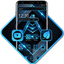 Schwarzes blaues Metallthema APK