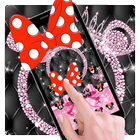 Black Cartoon Mouse Bowknot Theme icône