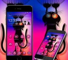 Cartoon Black Cat Theme पोस्टर