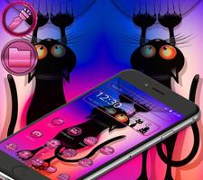 Cartoon Black Cat Theme स्क्रीनशॉट 2