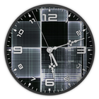 Black Analog Clock Live Wallpaper icône