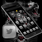 Tema negro oscuro del lobo icono