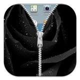 Black Flower Zipper Lock Free icône