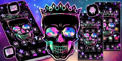 Tema tengkorak Galaxy hitam screenshot 3