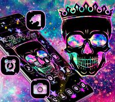 Tema tengkorak Galaxy hitam screenshot 1