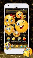 1 Schermata Tema Emoji con glitter nero
