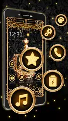Black Gold Crown Theme APK download