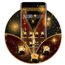 Brown Gold Leather Zipper Theme APK