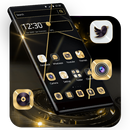 Black Gold Simple Line Theme APK