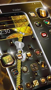 Black Gold Zipper Theme screenshot 2