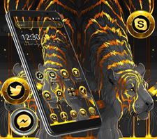 Black Golden Wild Lion Theme poster