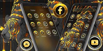 Black Golden Wild Lion Theme screenshot 3