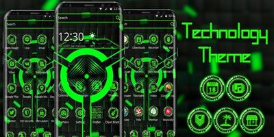Black Green Technology Theme captura de pantalla 3