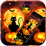 Black Halloween Cat Theme-icoon