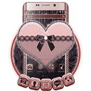 Black Lace Pink Heart Theme APK
