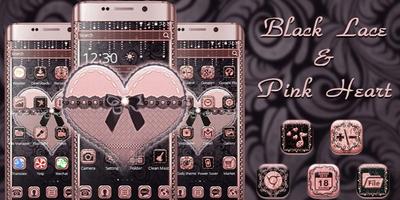 Black Lace Pink Heart Theme screenshot 3