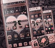 Black Lace Pink Heart Theme screenshot 1