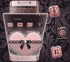 Black Lace Pink Heart Theme screenshot 2