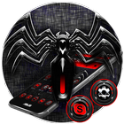 Tema de araña negro rojo icono