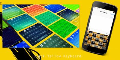 Black Yellow Keyboard Affiche