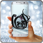 Black snakes on phone (Prank) icône