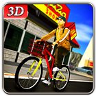 Bicycle Pizza Delivery Boy Sim آئیکن