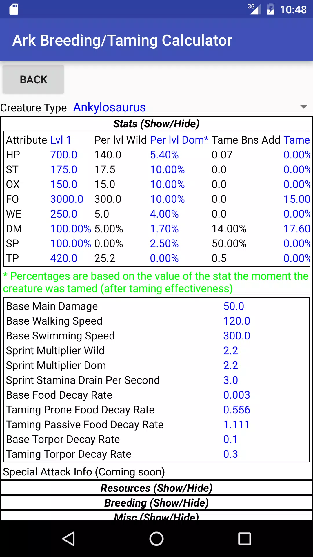 Ark calculator