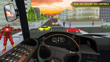 City Bus Driving: Superheroes Transport Simulator Ekran Görüntüsü 2